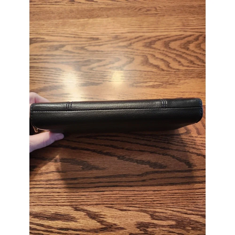 Fossil Jori Leather‎ RFID Flap Clutch Wallet Womens Black